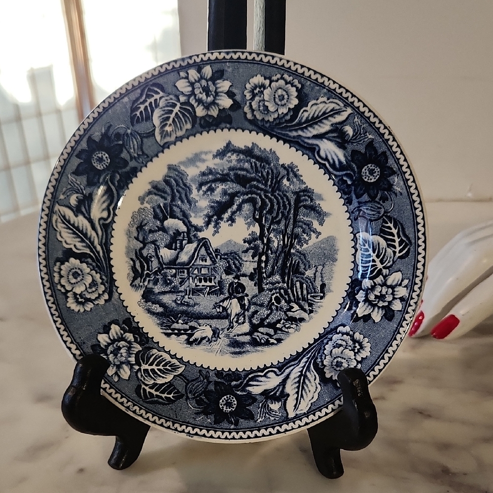 Vintage | Wood & Sons " Woodland Blue" Desert Plate 6" RARE